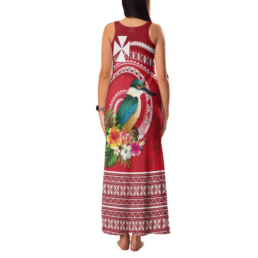 Wallis et Futuna Kingfisher Tank Maxi Dress Polynesian Tropical Flowers