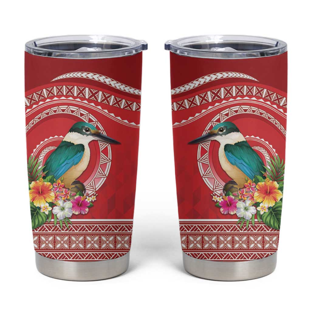 Wallis et Futuna Kingfisher Tumbler Cup Polynesian Tropical Flowers