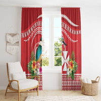 Wallis et Futuna Kingfisher Window Curtain Polynesian Tropical Flowers