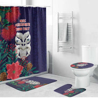 Maori Wheku Meri Kirihimete Personalised Bathroom Set All Blue Indigenous Maori Motif - Polynesian Pride