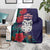 Maori Wheku Meri Kirihimete Personalised Blanket All Blue Indigenous Maori Motif - Polynesian Pride
