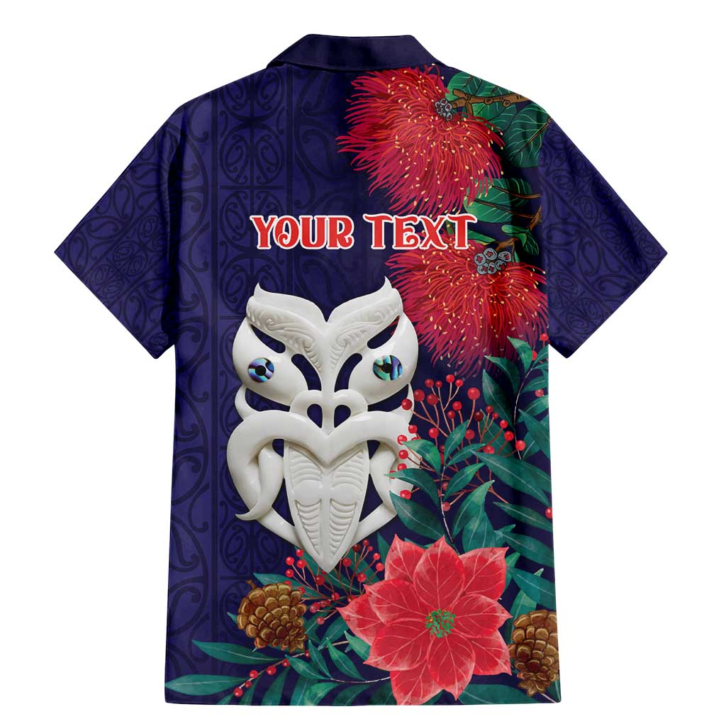 Maori Wheku Meri Kirihimete Personalised Family Matching Mermaid Dress and Hawaiian Shirt All Blue Indigenous Maori Motif - Polynesian Pride