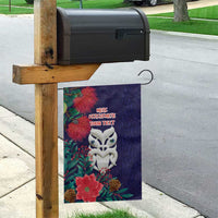 Maori Wheku Meri Kirihimete Personalised Garden Flag All Blue Indigenous Maori Motif - Polynesian Pride