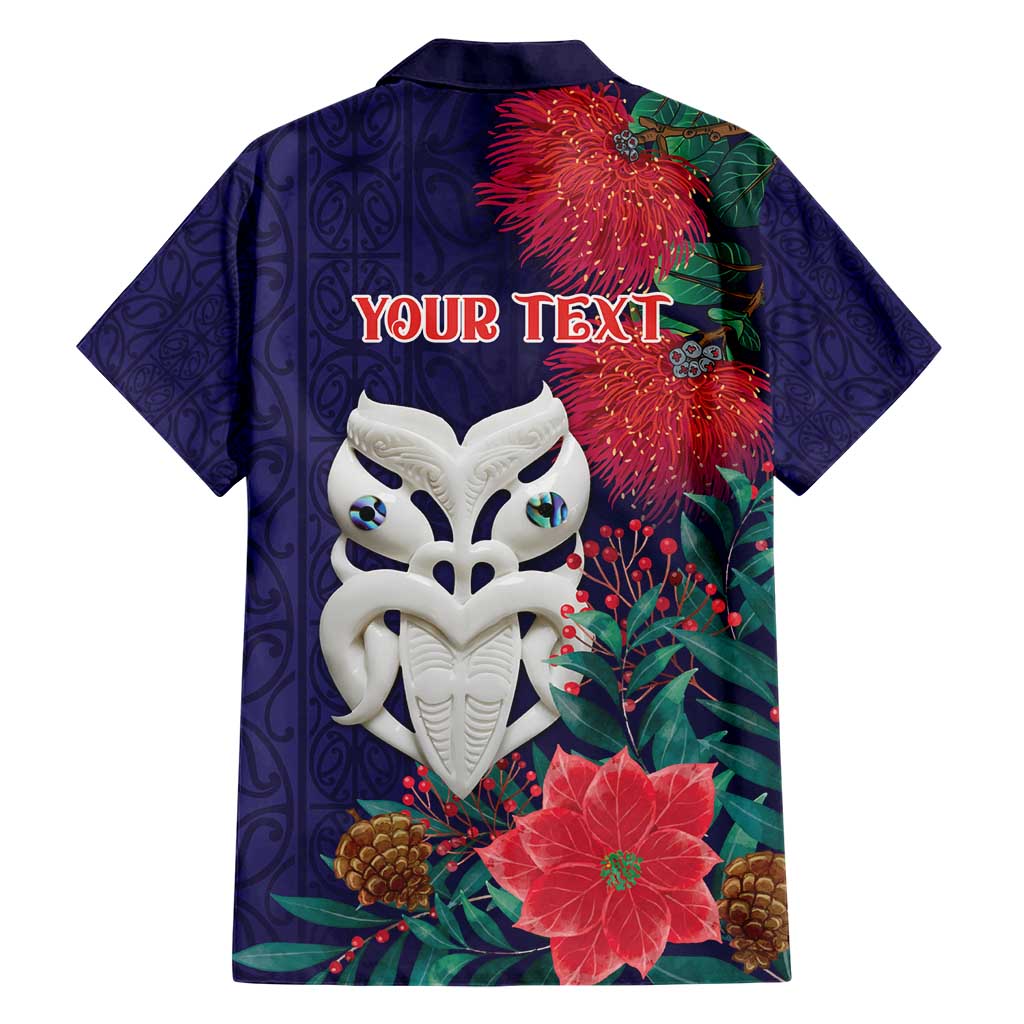 Maori Wheku Meri Kirihimete Personalised Hawaiian Shirt All Blue Indigenous Maori Motif - Polynesian Pride