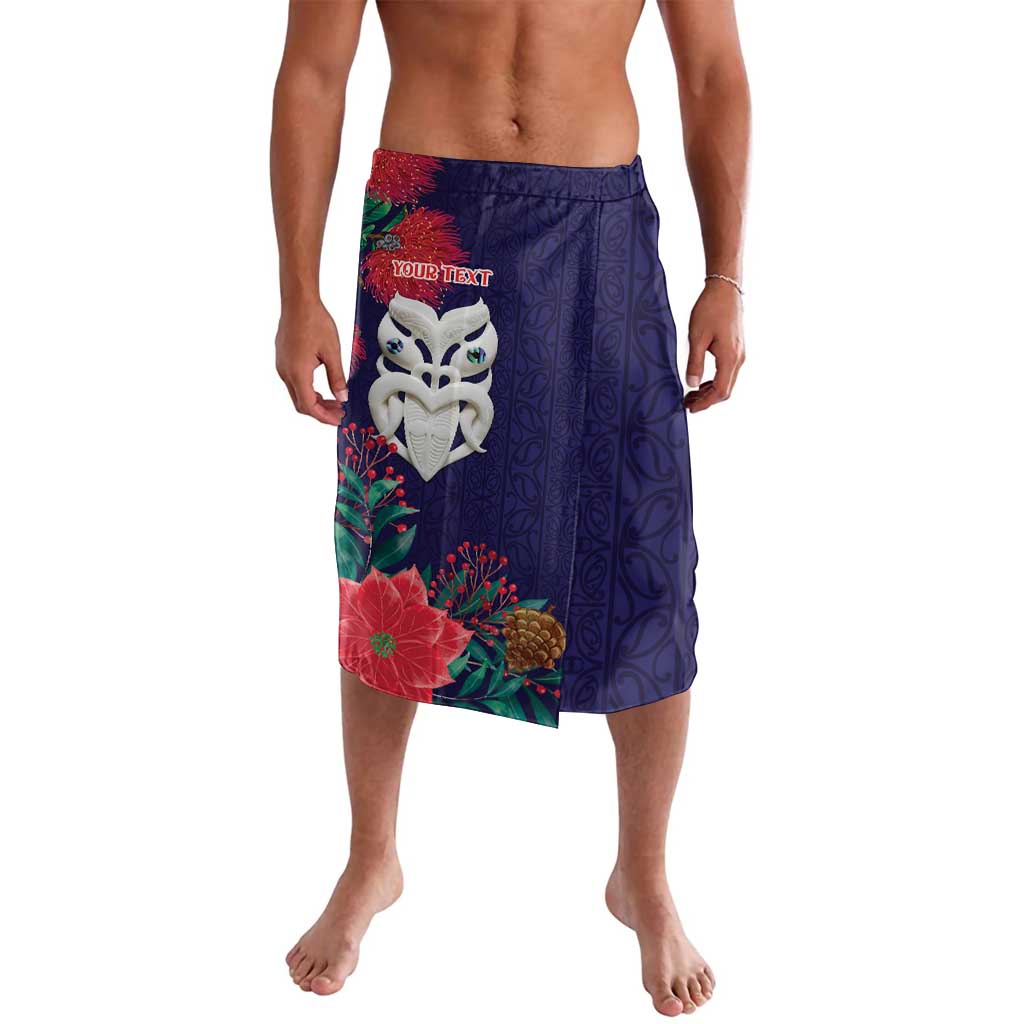 Maori Wheku Meri Kirihimete Personalised Lavalava All Blue Indigenous Maori Motif - Polynesian Pride