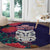 Maori Wheku Meri Kirihimete Personalised Round Carpet All Blue Indigenous Maori Motif - Polynesian Pride