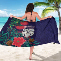 Maori Wheku Meri Kirihimete Personalised Sarong All Blue Indigenous Maori Motif - Polynesian Pride
