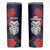 Maori Wheku Meri Kirihimete Personalised Skinny Tumbler All Blue Indigenous Maori Motif - Polynesian Pride