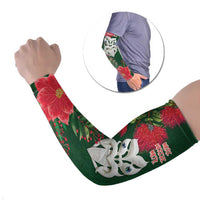 Maori Wheku Meri Kirihimete Personalised Arm Sleeves All Green Indigenous Maori Motif - Polynesian Pride