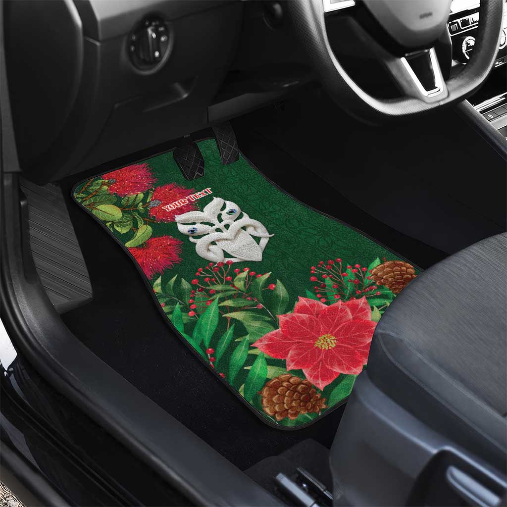 Maori Wheku Meri Kirihimete Personalised Car Mats All Green Indigenous Maori Motif - Polynesian Pride
