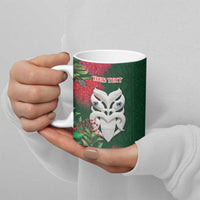 Maori Wheku Meri Kirihimete Personalised Ceramic Mug All Green Indigenous Maori Motif - Polynesian Pride