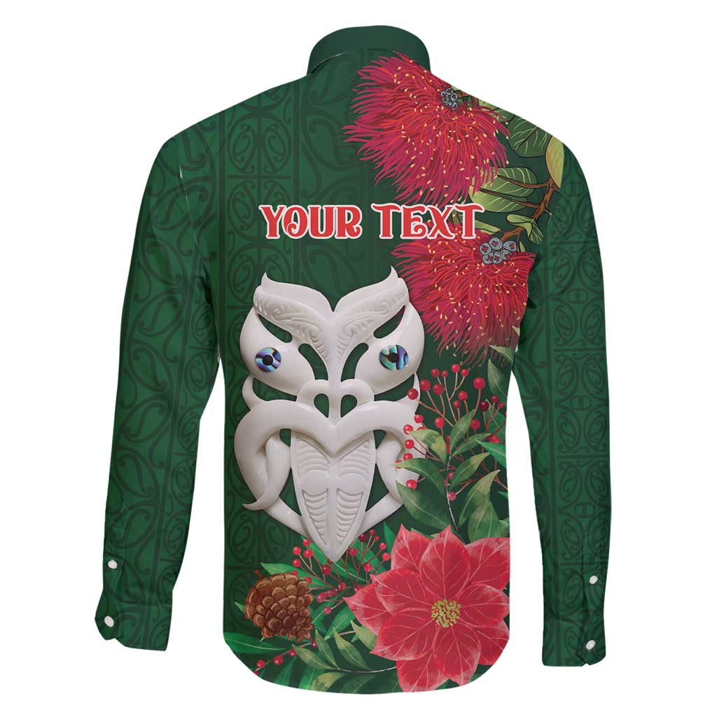 Maori Wheku Meri Kirihimete Personalised Family Matching Puletasi and Hawaiian Shirt All Green Indigenous Maori Motif - Polynesian Pride