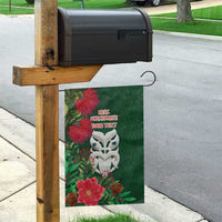 Maori Wheku Meri Kirihimete Personalised Garden Flag All Green Indigenous Maori Motif - Polynesian Pride