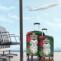 Maori Wheku Meri Kirihimete Personalised Luggage Cover All Green Indigenous Maori Motif - Polynesian Pride