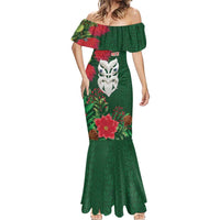 Maori Wheku Meri Kirihimete Personalised Mermaid Dress All Green Indigenous Maori Motif - Polynesian Pride