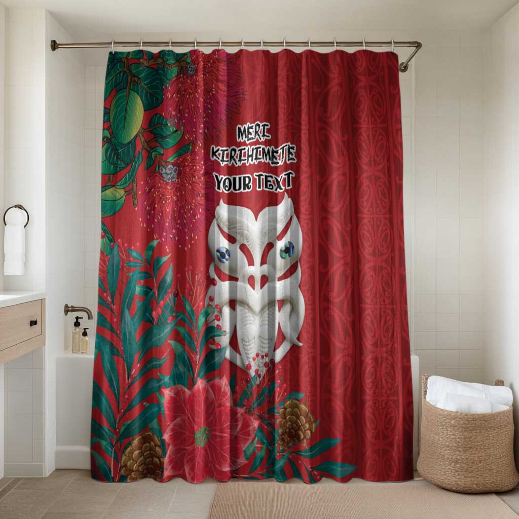 Maori Wheku Meri Kirihimete Personalised Bathroom Set All Red Indigenous Maori Motif - Polynesian Pride