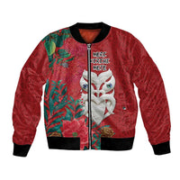 Maori Wheku Meri Kirihimete Personalised Bomber Jacket All Red Indigenous Maori Motif - Polynesian Pride