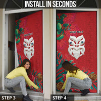 Maori Wheku Meri Kirihimete Personalised Door Cover All Red Indigenous Maori Motif - Polynesian Pride