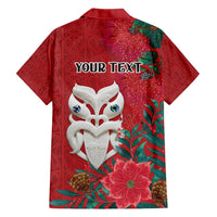 Maori Wheku Meri Kirihimete Personalised Hawaiian Shirt All Red Indigenous Maori Motif - Polynesian Pride