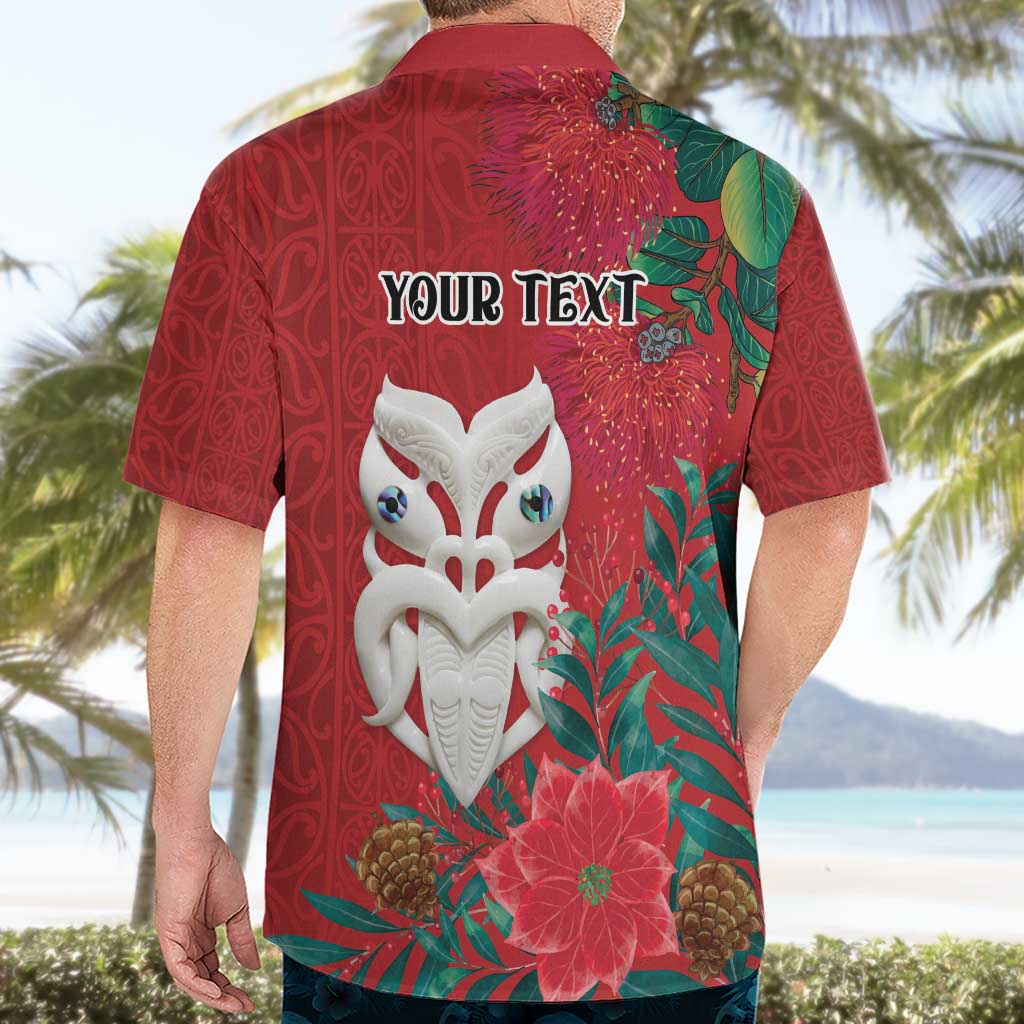Maori Wheku Meri Kirihimete Personalised Hawaiian Shirt All Red Indigenous Maori Motif - Polynesian Pride