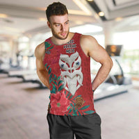 Maori Wheku Meri Kirihimete Personalised Men Tank Top All Red Indigenous Maori Motif - Polynesian Pride