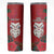 Maori Wheku Meri Kirihimete Personalised Skinny Tumbler All Red Indigenous Maori Motif - Polynesian Pride