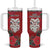 Maori Wheku Meri Kirihimete Personalised Tumbler With Handle All Red Indigenous Maori Motif - Polynesian Pride