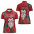 Maori Wheku Meri Kirihimete Personalised Women Polo Shirt All Red Indigenous Maori Motif - Polynesian Pride
