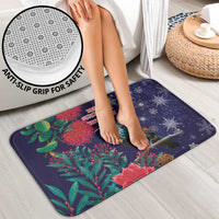 Tui Meri Kirihimete Personalised Bathroom Set Pohutukawa Flowers Blue Motif - Polynesian Pride
