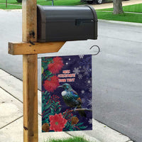 Tui Meri Kirihimete Personalised Garden Flag Pohutukawa Flowers Blue Motif - Polynesian Pride