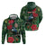 Tui Meri Kirihimete Personalised Hoodie Pohutukawa Flowers Green Motif - Polynesian Pride