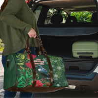 Tui Meri Kirihimete Personalised Travel Bag Pohutukawa Flowers Green Motif - Polynesian Pride