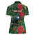 Tui Meri Kirihimete Personalised Women Polo Shirt Pohutukawa Flowers Green Motif - Polynesian Pride