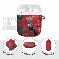 Tui Meri Kirihimete Personalised AirPods Case Pohutukawa Flowers Red Motif - Polynesian Pride