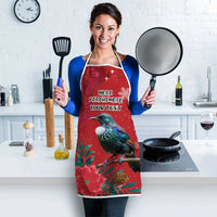 Tui Meri Kirihimete Personalised Apron Pohutukawa Flowers Red Motif - Polynesian Pride