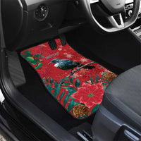 Tui Meri Kirihimete Personalised Car Mats Pohutukawa Flowers Red Motif - Polynesian Pride