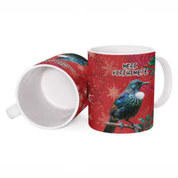 Tui Meri Kirihimete Personalised Ceramic Mug Pohutukawa Flowers Red Motif - Polynesian Pride
