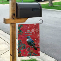 Tui Meri Kirihimete Personalised Garden Flag Pohutukawa Flowers Red Motif - Polynesian Pride
