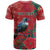 Tui Meri Kirihimete Personalised T Shirt Pohutukawa Flowers Red Motif - Polynesian Pride