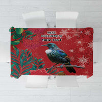 Tui Meri Kirihimete Personalised Tablecloth Pohutukawa Flowers Red Motif - Polynesian Pride