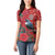 Tui Meri Kirihimete Personalised Women Polo Shirt Pohutukawa Flowers Red Motif - Polynesian Pride