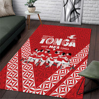 Mate Ma'a Tonga Area Rug Tongan Sipi Tau Ngatu Inspired Red LT9 Red - Polynesian Pride