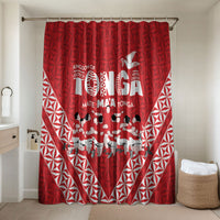 Mate Ma'a Tonga Bathroom Set Tongan Sipi Tau Ngatu Inspired Red LT9 Shower Curtain Only Red - Polynesian Pride