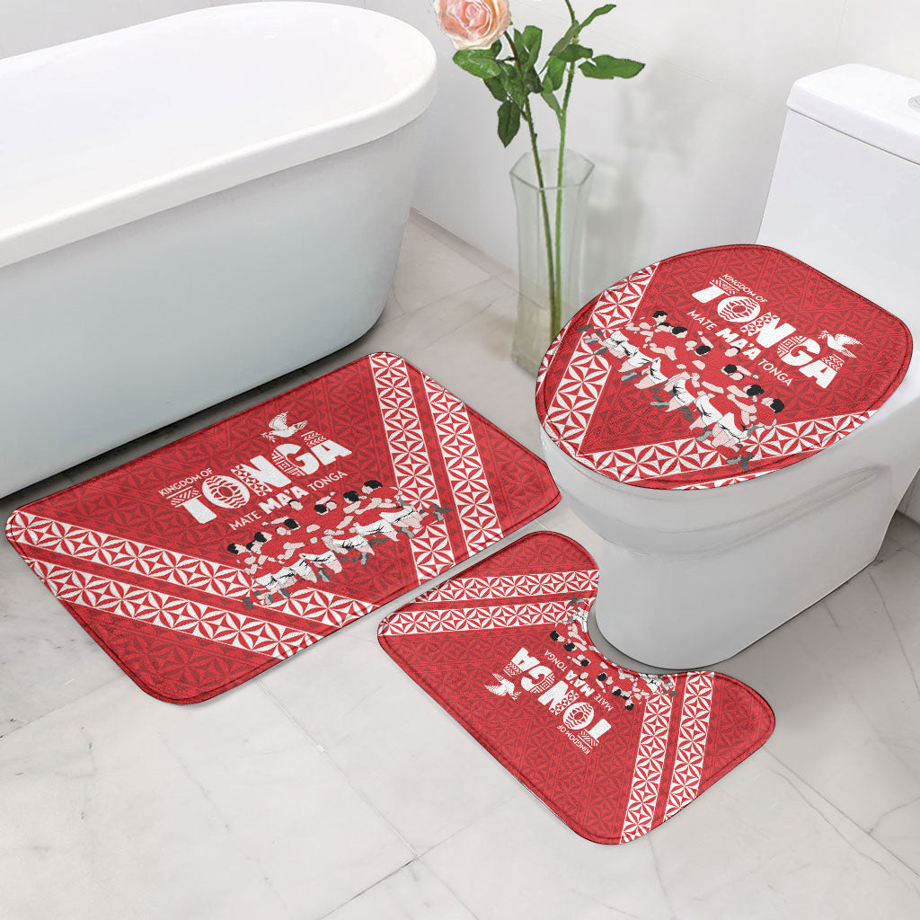 Mate Ma'a Tonga Bathroom Set Tongan Sipi Tau Ngatu Inspired Red LT9 - Polynesian Pride