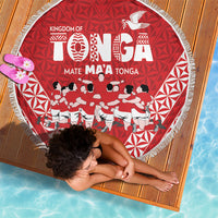 Mate Ma'a Tonga Beach Blanket Tongan Sipi Tau Ngatu Inspired Red LT9 - Polynesian Pride