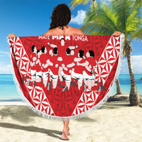 Mate Ma'a Tonga Beach Blanket Tongan Sipi Tau Ngatu Inspired Red LT9 - Polynesian Pride