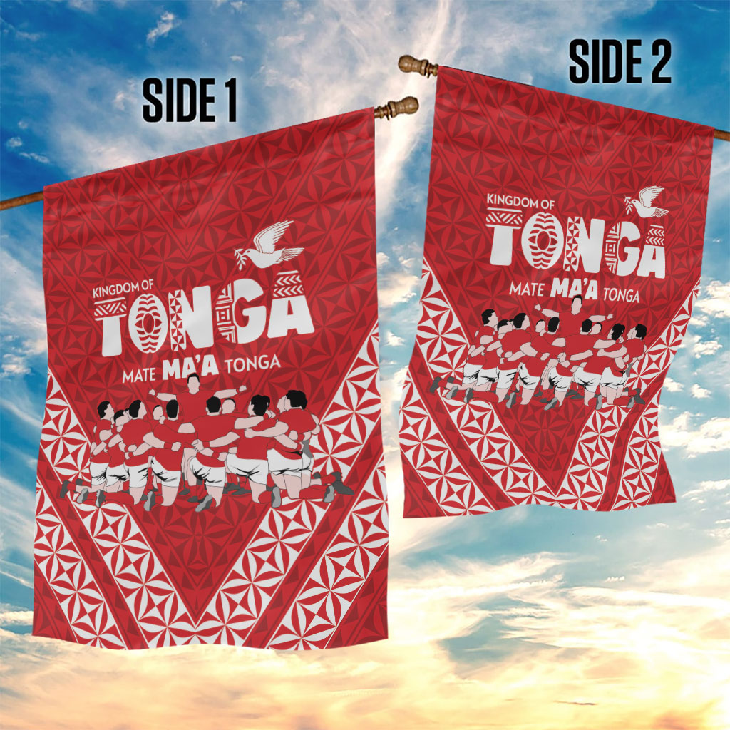 Mate Ma'a Tonga Garden Flag Tongan Sipi Tau Ngatu Inspired Red LT9 - Polynesian Pride