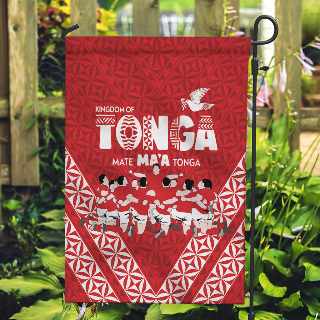 Mate Ma'a Tonga Garden Flag Tongan Sipi Tau Ngatu Inspired Red LT9 Garden Flag Red - Polynesian Pride
