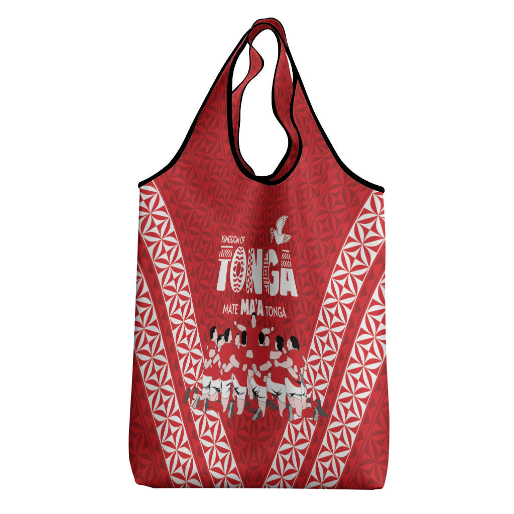 Mate Ma'a Tonga Grocery Bag Tongan Sipi Tau Ngatu Inspired Red LT9 - Polynesian Pride