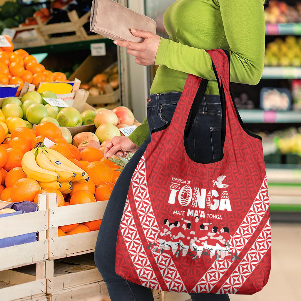 Mate Ma'a Tonga Grocery Bag Tongan Sipi Tau Ngatu Inspired Red LT9 - Polynesian Pride